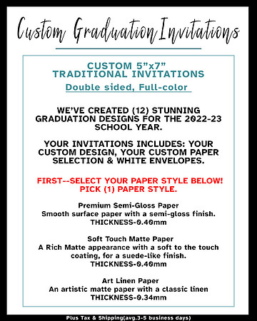 Web Page -  Custom Graduation Invitations (Updated 01-2023)