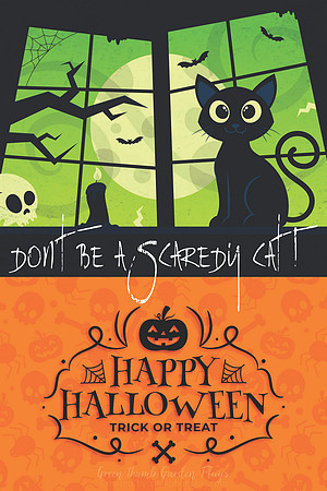Happy Halloween (Scaredy cat) Garden Flag