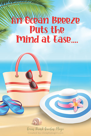 Ocean  Garden Flag (flip flop & sunhat)